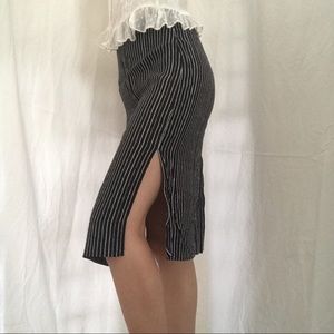 Madewell Striped Side Slit Midi Skirt